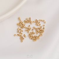 100 Pieces 1.6*0.8 Hole Under 1mm Copper 14K Gold Plated Solid Color Polished Beads sku image 1