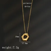 Stainless Steel 18K Gold Plated Simple Style Geometric Pendant Necklace main image 2