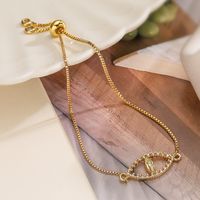 Copper 18K Gold Plated Simple Style Commute Human Inlay Zircon Bracelets main image 5