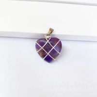 Retro Lady Heart Shape Crystal Agate Knitting Charms sku image 24