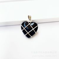 Retro Lady Heart Shape Crystal Agate Knitting Charms sku image 11