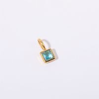 201 Stainless Steel 304 Stainless Steel Glass Simple Style Diamond Geometric Square Pendant Necklace sku image 8