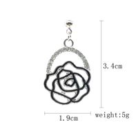 Sweet Simple Style Rose Flower Alloy Plating Hollow Out Rhinestones Gold Plated Silver Plated Women's Drop Earrings main image 3