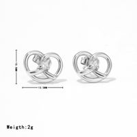 1 Pair Simple Style Heart Shape Inlay Stainless Steel Zircon Gold Plated Ear Studs main image 2