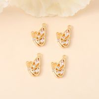 1 Piece 9 * 15mm Copper Zircon 18K Gold Plated White Gold Plated Butterfly Polished Pendant main image 3