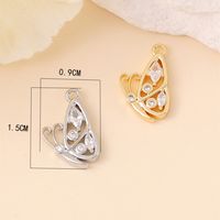 1 Piece 9 * 15mm Copper Zircon 18K Gold Plated White Gold Plated Butterfly Polished Pendant main image 2