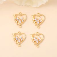 1 Piece 15 * 18mm Copper Zircon 18K Gold Plated White Gold Plated Heart Shape Polished Pendant main image 3