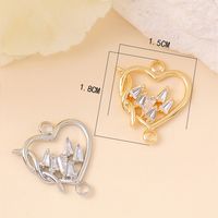 1 Piece 15 * 18mm Copper Zircon 18K Gold Plated White Gold Plated Heart Shape Polished Pendant main image 2
