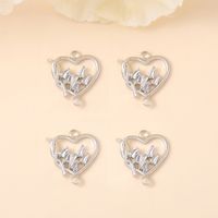 1 Piece 15 * 18mm Copper Zircon 18K Gold Plated White Gold Plated Heart Shape Polished Pendant main image 5