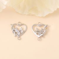 1 Piece 15 * 18mm Copper Zircon 18K Gold Plated White Gold Plated Heart Shape Polished Pendant main image 6