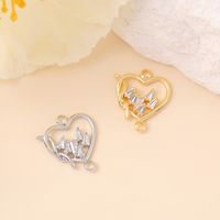 1 Piece 15 * 18mm Copper Zircon 18K Gold Plated White Gold Plated Heart Shape Polished Pendant main image 8
