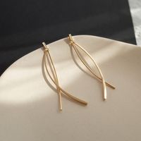 1 Par Estilo IG Estilo Simple Líneas Enchapado Cobre Chapados en oro de 18k Pendientes De Gota main image 1