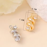 1 Piece 7 * 16mm Copper Zircon 18K Gold Plated White Gold Plated Spiral Polished Pendant main image 2