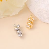 1 Piece 7 * 16mm Copper Zircon 18K Gold Plated White Gold Plated Spiral Polished Pendant main image 8