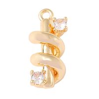 1 Piece 7 * 16mm Copper Zircon 18K Gold Plated White Gold Plated Spiral Polished Pendant main image 9