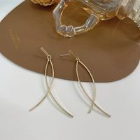1 Pair IG Style Simple Style Lines Plating Copper 18K Gold Plated Drop Earrings main image 6