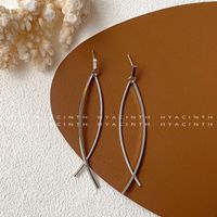 1 Pair IG Style Simple Style Lines Plating Copper 18K Gold Plated Drop Earrings sku image 2