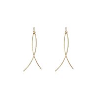 1 Pair IG Style Simple Style Lines Plating Copper 18K Gold Plated Drop Earrings main image 4