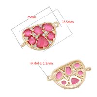 1 Piece 25 * Mm Hole 1~1.9mm Brass Glass Zircon 18K Gold Plated Round Polished Hand Connector main image 2