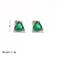 1 Pair Simple Style Triangle Inlay Stainless Steel Zircon White Gold Plated Gold Plated Ear Studs main image 3