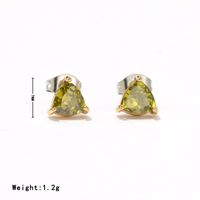 1 Pair Simple Style Triangle Inlay Stainless Steel Zircon White Gold Plated Gold Plated Ear Studs main image 2