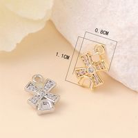 1 Piece 8 * 11mm Copper Zircon 18K Gold Plated White Gold Plated Windmill Polished Pendant main image 2