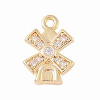 1 Piece 8 * 11mm Copper Zircon 18K Gold Plated White Gold Plated Windmill Polished Pendant main image 9