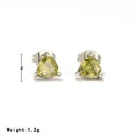 1 Pair Simple Style Triangle Inlay Stainless Steel Zircon White Gold Plated Gold Plated Ear Studs sku image 6