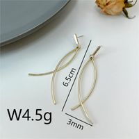 1 Pair IG Style Simple Style Lines Plating Copper 18K Gold Plated Drop Earrings sku image 1