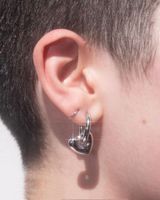 1 Pair Simple Style Star Heart Shape Polishing Titanium Steel Drop Earrings main image 2