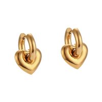 1 Pair Simple Style Star Heart Shape Polishing Titanium Steel Drop Earrings sku image 5