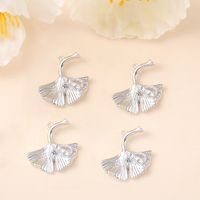 1 Piece 20 * 22mm Copper Zircon 18K Gold Plated White Gold Plated Ginkgo Leaf Polished Pendant main image 3
