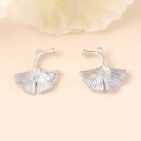 1 Piece 20 * 22mm Copper Zircon 18K Gold Plated White Gold Plated Ginkgo Leaf Polished Pendant main image 4