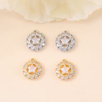1 Piece 9 * 10mm Copper Zircon 18K Gold Plated White Gold Plated Round Star Polished Pendant main image 10