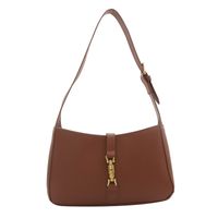 Women's Pu Leather Solid Color Classic Style Lock Clasp Shoulder Bag sku image 2