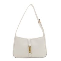 Women's Pu Leather Solid Color Classic Style Lock Clasp Shoulder Bag sku image 3