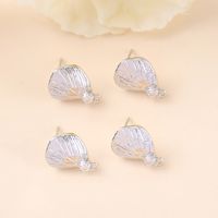 1 Pair 12 * 16mm Copper Zircon 18K Gold Plated White Gold Plated Leaf Brushed Earring Findings main image 6