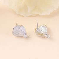 1 Pair 12 * 16mm Copper Zircon 18K Gold Plated White Gold Plated Leaf Brushed Earring Findings main image 7