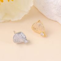 1 Pair 12 * 16mm Copper Zircon 18K Gold Plated White Gold Plated Leaf Brushed Earring Findings main image 8