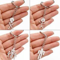 Simple Style Cartoon Character Stainless Steel Bag Pendant Keychain main image 6