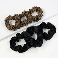 Women's Vacation Simple Style Classic Style Solid Color Leopard Cloth Pleated Hair Tie sku image 1