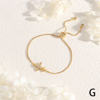 Copper 18K Gold Plated IG Style Simple Style Commute Clouds Car Elephant Inlay Zircon Bracelets sku image 5