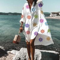 Women's Regular Dress Simple Style V Neck Printing Button Long Sleeve Printing Midi Dress Holiday Daily main image 2