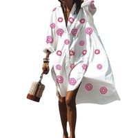 Women's Regular Dress Simple Style V Neck Printing Button Long Sleeve Printing Midi Dress Holiday Daily main image 3
