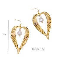 1 Pair Exaggerated Sweet Solid Color Plating Hollow Out Inlay Stainless Steel Pearl Gold Plated Drop Earrings main image 2