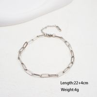 Casual Vacation Simple Style Solid Color 304 Stainless Steel Titanium Steel Chain Unisex Anklet main image 2