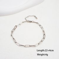 Décontractée Vacances Style Simple Couleur Unie Acier Inoxydable 304 Acier Au Titane Chaîne Unisexe Bracelet De Cheville sku image 4