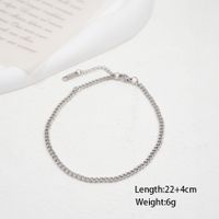 Casual Vacation Simple Style Solid Color 304 Stainless Steel Titanium Steel Chain Unisex Anklet main image 4