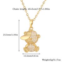 Copper Casual Cute Little Bear Plating Pendant Necklace main image 2