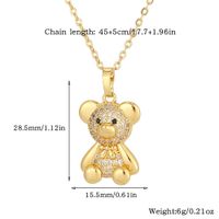 Copper Casual Cute Little Bear Plating Pendant Necklace main image 6